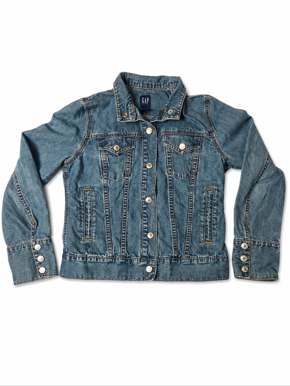 GAP Y2K Denim Jacket XS 2003 Medium Wash Trucker